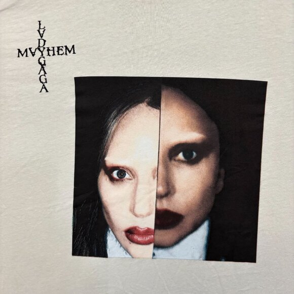 Lady Gaga Mayhem Tour Beige T-Shirt Size Extra Large - Picture 2 of 4